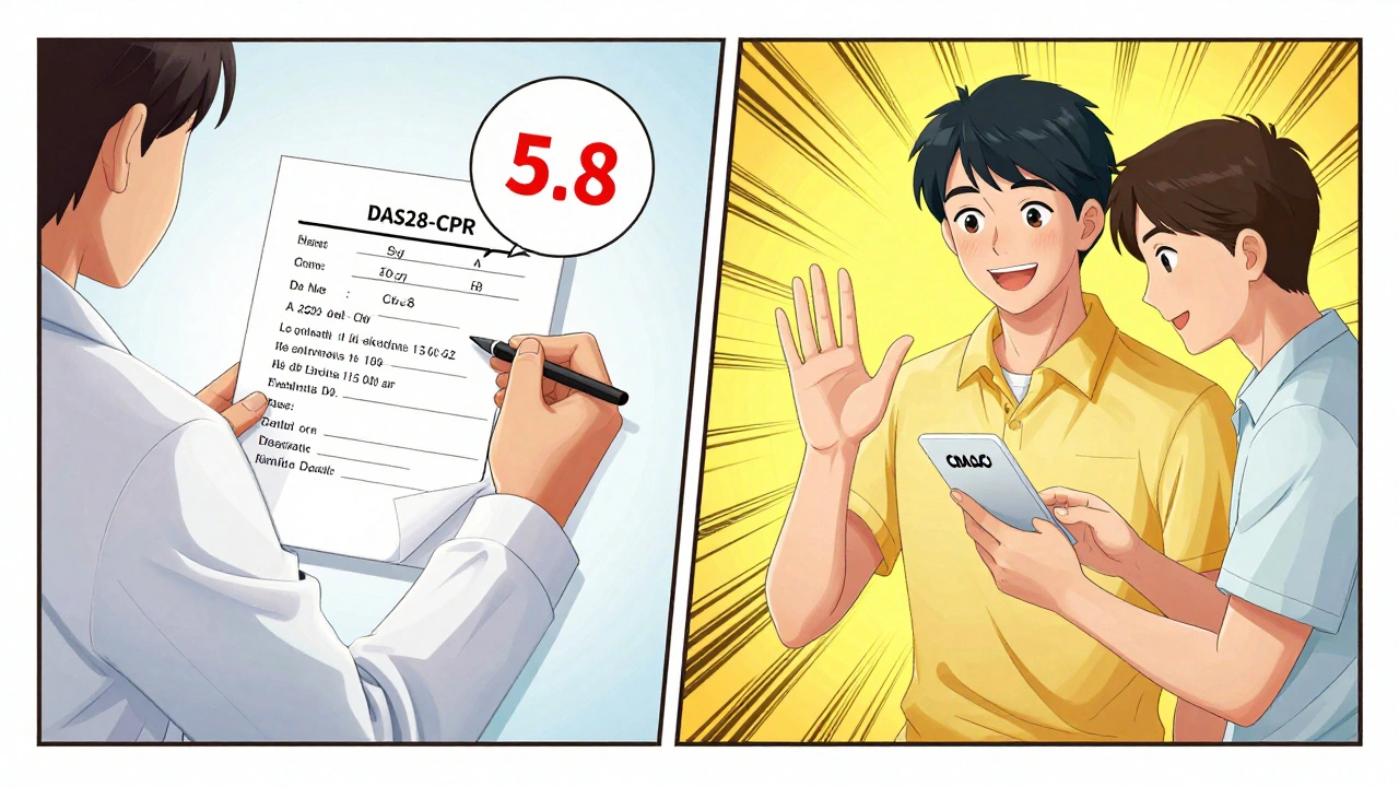 Contrasting quick CDAI check with slow DAS28 lab results in clinic environment