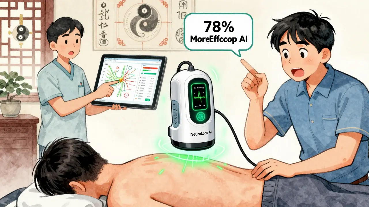 An AI-powered TENS device adjusts pulses in real time, guided by a therapist and a digital pain map.