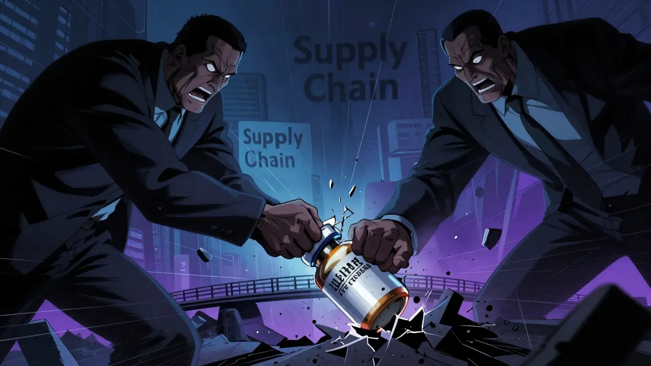 Manhua style: Drug bottle crushed by economic pressures and broken supply bridge